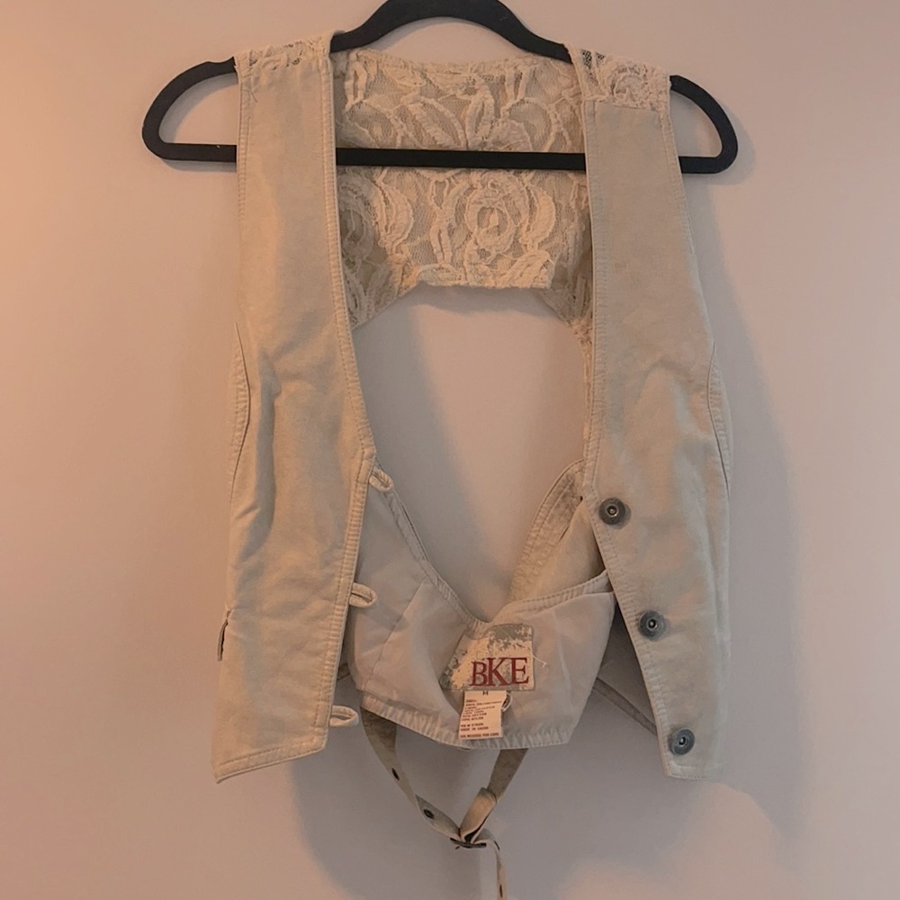 Leather and lace BKE vest